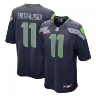 Men's Seattle Seahawks #11 Jaxon Smith-Njigba Navy Nike Super Bowl LX Tundra Fashion Game Jersey