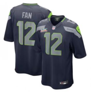 Men's Seattle Seahawks #12 12s Navy Nike Super Bowl LX Tundra Fashion Game Jersey