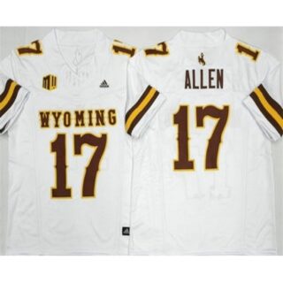 Men's Wyoming Cowboys #17 Josh Allen Limited White FUSE College Football Jersey