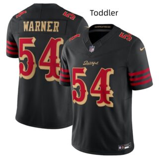 Toddler Custom San Francisco 49ers #54 Fred Warner Black 2025 F.U.S.E. Rivalries Vapor Limited Stitched Football Jersey