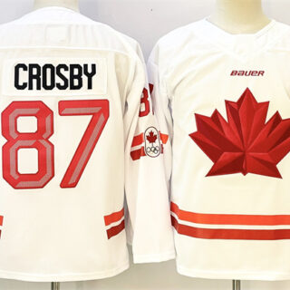 Youth #87 Sidney Crosby White With C Patch Stitched Jersey