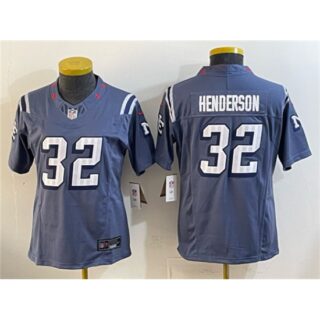 Youth New England Patriots #32 TreVeyon Henderson Navy 2025 Rivalries F.U.S.E Vapor Limited Football Stitched Jersey