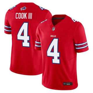 Men's Buffalo Bills #4 James Cook III Red 2025 F.U.S.E. Vapor Untouchable Limited Stitched Jersey