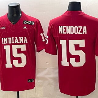 Men's Indiana Hoosiers #15 Fernando Mendoza Red F.U.S.E. 2026 Patch Stitched Basketball Jersey