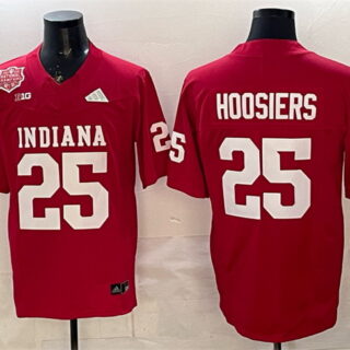 Men's Indiana Hoosiers #25 Hoosiers Red F.U.S.E. 2025 National Champions Patch Stitched Football Jersey