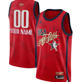 All Star Active Player Custom Red Stitched Basketball Jersey