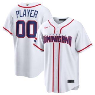 Men's Dominican Republic Baseball Active Player Custom White 2026 World Baseball Classic Home Stadium Stitched Jersey