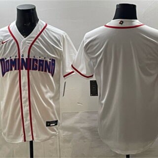 Men's Dominican Republic Baseball Blank White 2026 World Baseball Classic Home Stadium Stitched Jersey