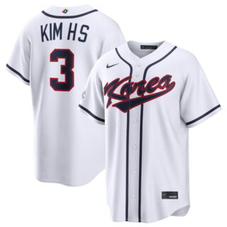 Men's Korea Baseball #3 Hyeseong Kim White 2026 World Baseball Classic Home Stadium Stitched Jersey