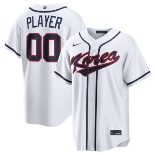 Men's Korea Baseball Active Player Custom White 2026 World Baseball Classic Home Stadium Stitched Jersey