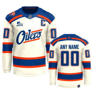 Men's Edmonton Oilers 2026 New Custom Hockey Cream Jersey