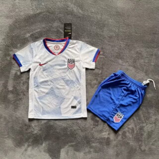 2026 Youth USA White Soccer Jersey Short sleeve Set