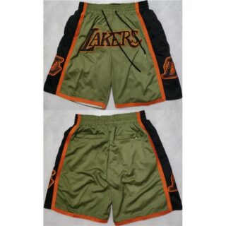 Los Angeles Lakers Green Black Shorts (Run Small)