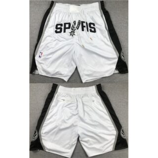 Men' San Antonio Spurs White Shorts (Run Small)