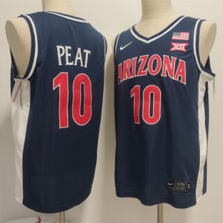 Men's Arizona Wildcats #10 Koa Peat Navy Stitched Jersey