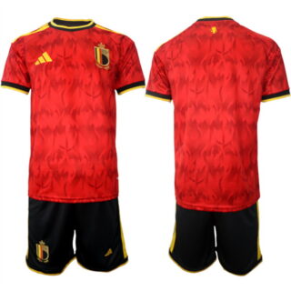 Men's Belgium National Team Blank Red 2026 World Cup Home Soccer Jersey Suit