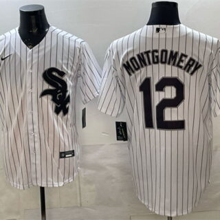 Men's Chicago White Sox #12 Colson Montgomery White Cool Base Stitched Baseball Jersey