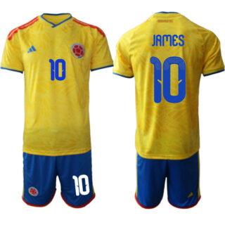 Men's Colombia Team #10 James Rodriguez Yellow 2026 World Cup Home Soccer Jersey Suit