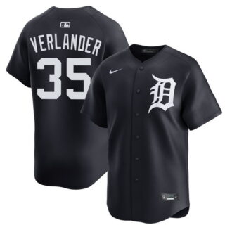 Men's Detroit Tigers #35 Justin Verlander Black 2026 Limited Stitched Baseball Jersey