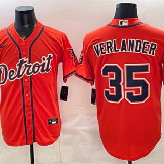 Men's Detroit Tigers #35 Justin Verlander Orange 2026 Cool Base Stitched Baseball Jersey