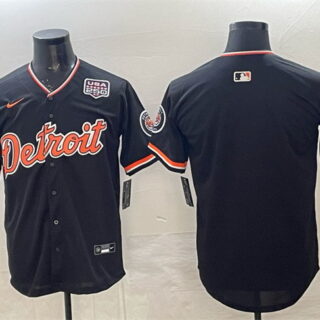 Men's Detroit Tigers Blank Navy 2026 Alternate USA 250' Patch Vapor Premier Limited Stitched Baseball Jersey