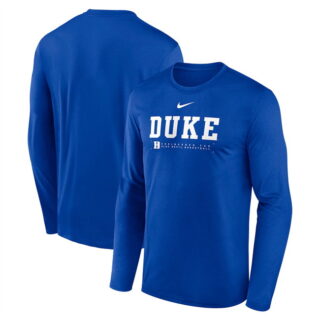 Men's Duke Blue Devils Royal 2025 Courtside Basketball Shootaround Legend Dri FIT Long Sleeve T-Shirt