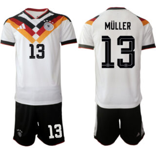 Men's Germany #13 Thomas Muller White 2025 2026 Home Soccer Jersey Suit