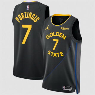 Men's Golden State Warriors #7 Kristaps Porzingis Black 2026 Statement Edition Stitched Basketball Jersey