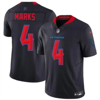 Men's Houston Texans #4 Woody Marks Navy 2026 F.U.S.E. Vapor Limited Stitched Football Jersey