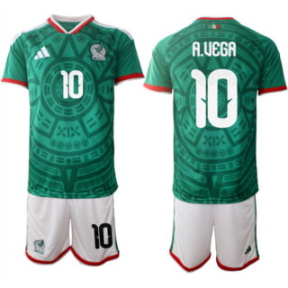 Men's Mexico #10 Alexis Vega Green 2026 World Cup Home Soccer Jersey Suit