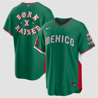 Men's Mexico Baseball Born x Raised Green 2026 World Baseball Classic Stadium Stitched Jersey