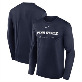 Men's Penn State Nittany Navy 2025 Courtside Basketball Shootaround Legend Dri FIT Long Sleeve T-Shirt