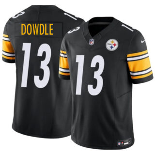 Men's Pittsburgh Steelers #13 Rico Dowdle Black 2025 F.U.S.E. Vapor Limited Stitched Football Jersey