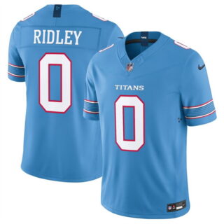 Men's Tennessee Titans #0 Calvin Ridley Light Blue 2026 F.U.S.E. Vapor Limited Stitched Football Jersey