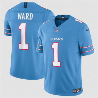Men's Tennessee Titans #1 Cameron Ward Light Blue 2026 F.U.S.E. Vapor Limited Stitched Football Jersey