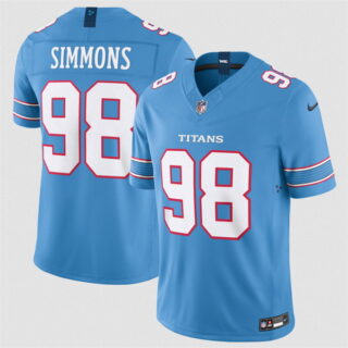 Men's Tennessee Titans #98 Jeffery Simmons Light Blue 2026 F.U.S.E. Vapor Limited Stitched Football Jersey