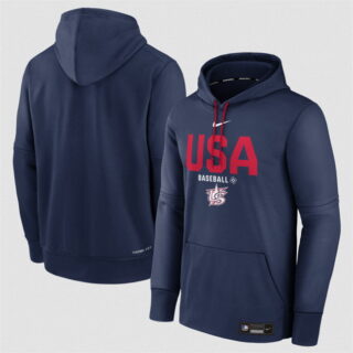 Men's USA Baseball Navy 2026 World Baseball Classic Therma FIT Hoodie