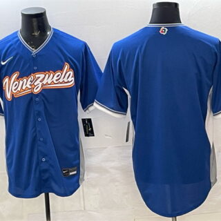 Men's Venezuela Baseball Blank Blue 2026 World Baseball Classic Road Stadium Stitched Jersey