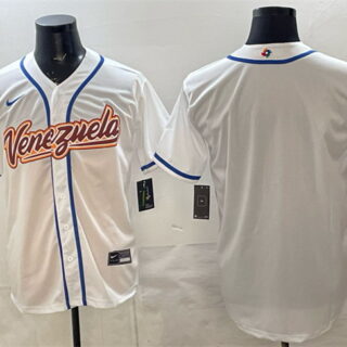 Men's Venezuela Baseball Blank White 2026 World Baseball Classic Home Stadium Stitched Jersey