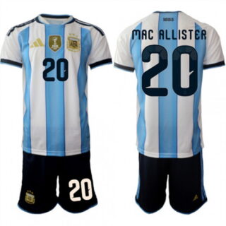 Men's Argentina #20 MAC ALLISTER National Team FIFA x World Cup 2026 Home White On Field Jersey