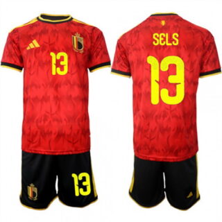 Men's Belgium #13 SELS National Team FIFA x World Cup 2026 Home Red On Field Jersey