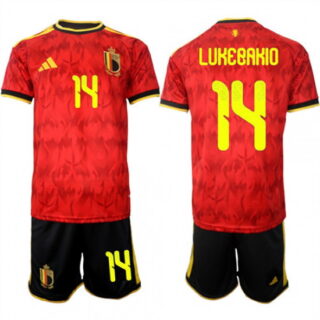 Men's Belgium #14 LUKEBAKIO National Team FIFA x World Cup 2026 Home Red On Field Jersey