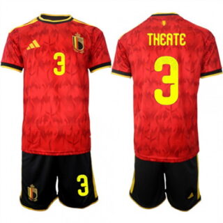Men's Belgium #3 THEATE National Team FIFA x World Cup 2026 Home Red On Field Jersey