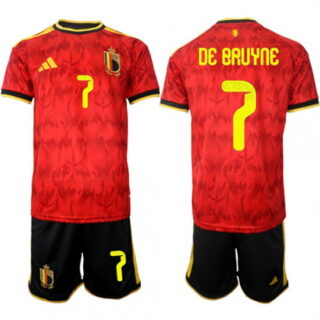 Men's Belgium #7 DE BAUYNE National Team FIFA x World Cup 2026 Home Red On Field Jersey