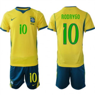 Men's Brazil #10 RODRYGO National Team FIFA x World Cup 2026 Home On Field Jersey