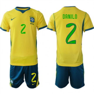 Men's Brazil #2 DANILO National Team FIFA x World Cup 2026 Home On Field Jersey