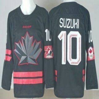 Men's Canada Olympics #10 Nick Suzuki Black 2026 Authentic Jersey