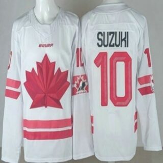 Men's Canada Olympics #10 Nick Suzuki White 2026 Authentic Jersey