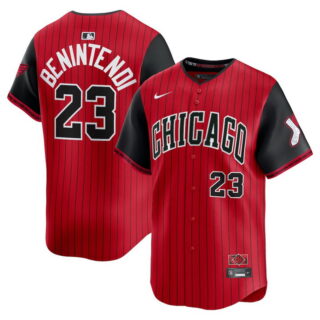 Men's Chicago White Sox #23 Andrew Benintendi Red-Black 2025 City Connect Limited Jersey