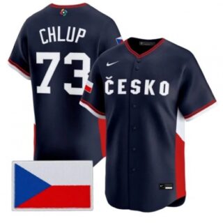 Men's Czech Republic Baseball #73 Marek Chlup Navy 2026 World Baseball Classic Jersey